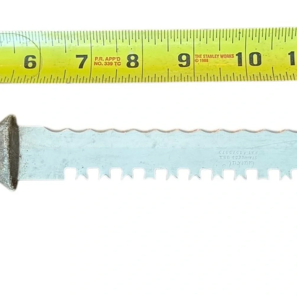 🪵 Vintage Quikut Stainless Steel Knife 🔪 USA Made 15” Serrated Blade 🪵‎